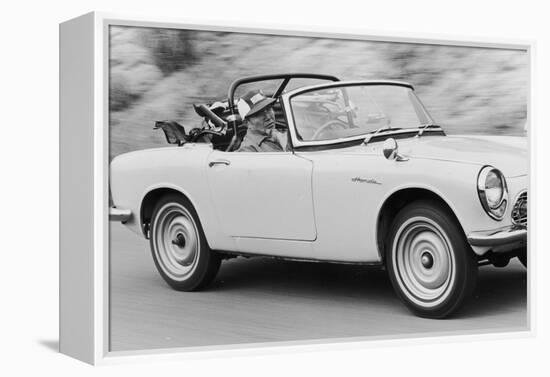 Soichiro Honda Driving Honda Convertible, Tokyo, Japan, 1967-Takeyoshi Tanuma-Framed Premier Image Canvas