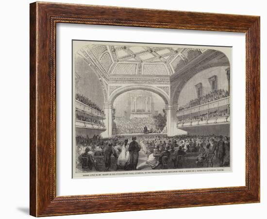 Soiree Given to Mr Bright in the Philharmonic Hall, Liverpool, by the Financial Reform Association-null-Framed Giclee Print