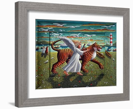 SOJURN OF THE ANGEL, THE PARROT AND THE TIGER-PJ Crook-Framed Giclee Print