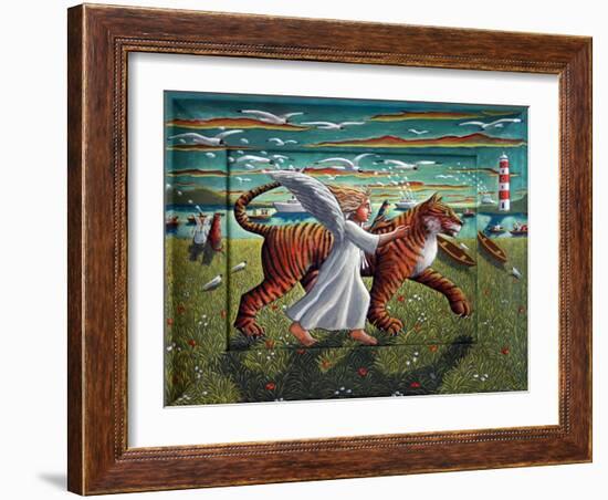 SOJURN OF THE ANGEL, THE PARROT AND THE TIGER-PJ Crook-Framed Giclee Print