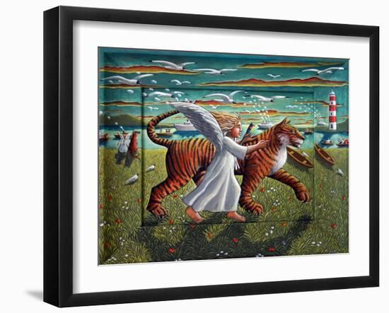 SOJURN OF THE ANGEL, THE PARROT AND THE TIGER-PJ Crook-Framed Giclee Print