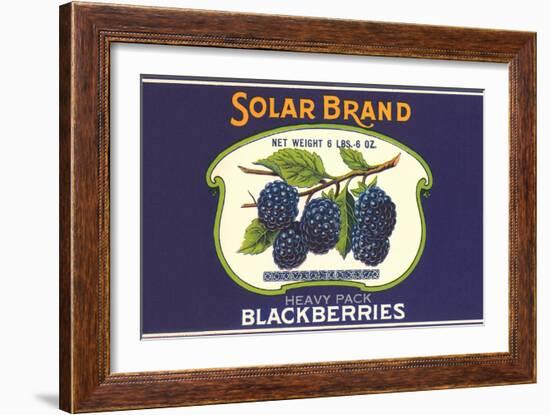 Solar Blackberry Label-null-Framed Art Print