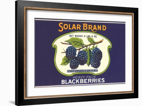 Solar Blackberry Label-null-Framed Art Print