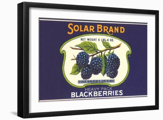 Solar Blackberry Label-null-Framed Art Print