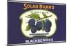 Solar Blackberry Label-null-Mounted Art Print