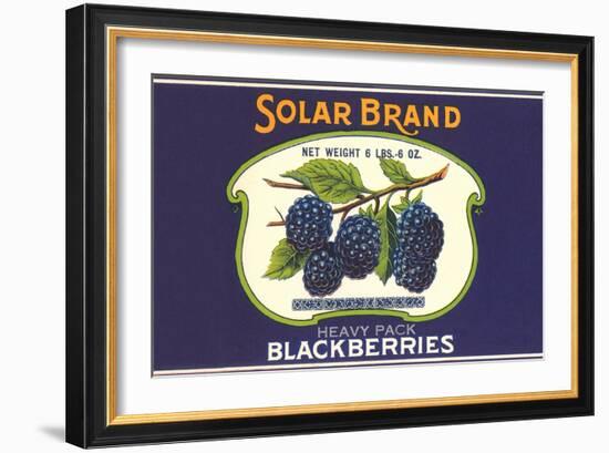 Solar Blackberry Label-null-Framed Art Print