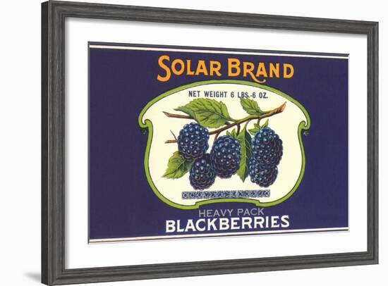 Solar Blackberry Label-null-Framed Art Print