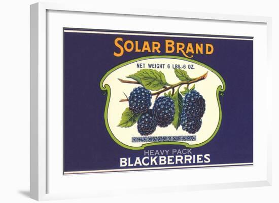 Solar Blackberry Label-null-Framed Art Print