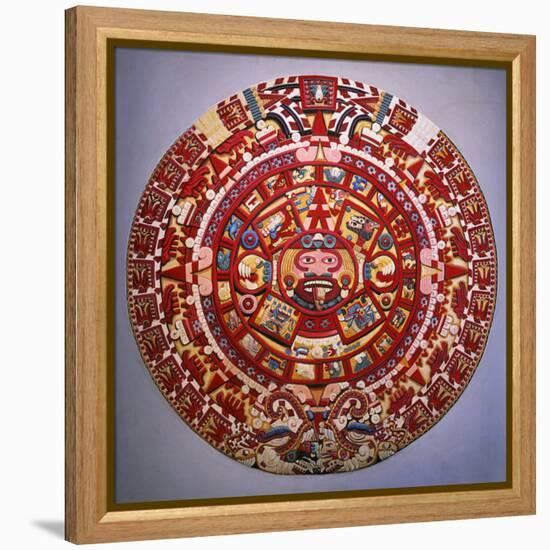 Solar Calendar, Aztec, Mexica Culture (Reconstruction)-null-Framed Premier Image Canvas