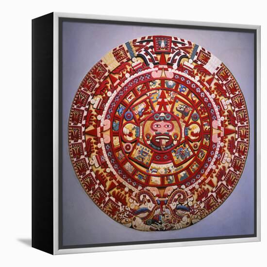 Solar Calendar, Aztec, Mexica Culture (Reconstruction)-null-Framed Premier Image Canvas