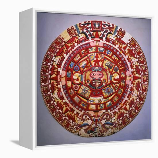 Solar Calendar, Aztec, Mexica Culture (Reconstruction)-null-Framed Premier Image Canvas