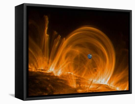 Solar Coronal Loops-null-Framed Premier Image Canvas