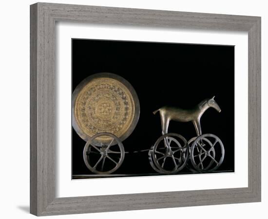 Solar Disk with Chariot and Horse Replica, Bronze Age, Germany-Kenneth Garrett-Framed Photographic Print