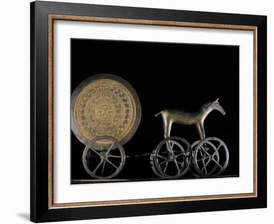 Solar Disk with Chariot and Horse Replica, Bronze Age, Germany-Kenneth Garrett-Framed Photographic Print