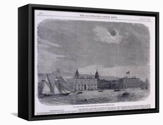 Solar Eclipse Seen over the Royal Observatory, Greenwich, 1858-null-Framed Premier Image Canvas