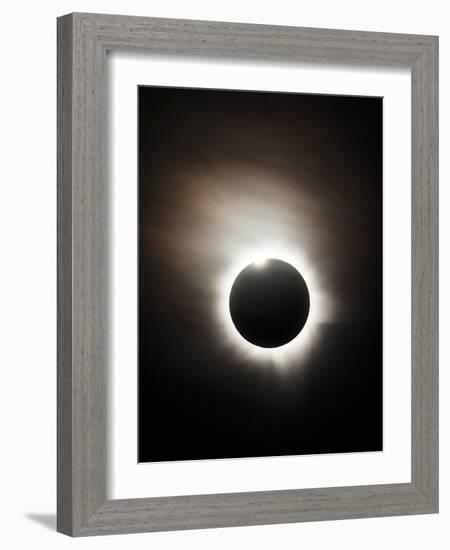 Solar Eclipse with Diamond Ring Effect, Queensland, Australia-Stocktrek Images-Framed Photographic Print