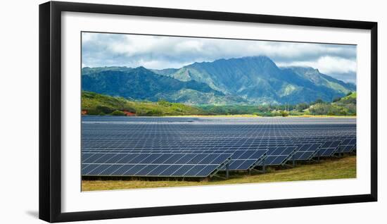 Solar Energy Panels on Field, Poipu, Kauai County, Hawaii, USA-null-Framed Photographic Print