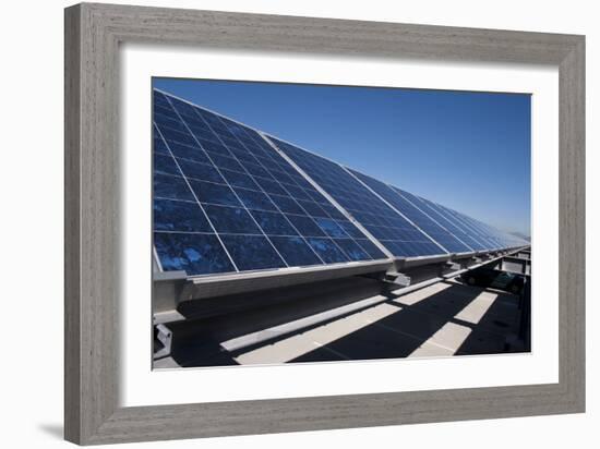 Solar Panels Installed on Top of a Parking Garage-null-Framed Photographic Print