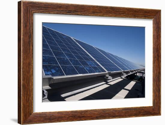 Solar Panels Installed on Top of a Parking Garage-null-Framed Photographic Print