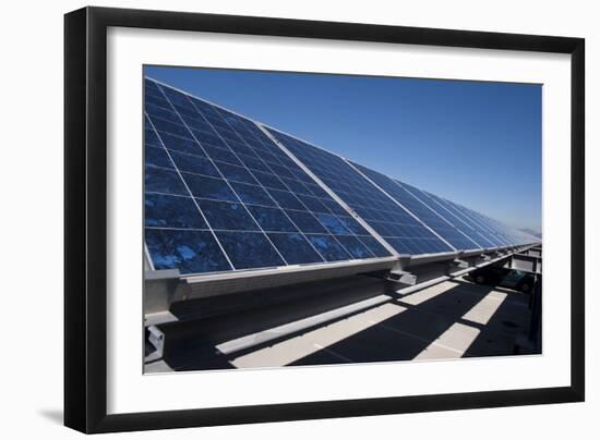 Solar Panels Installed on Top of a Parking Garage-null-Framed Photographic Print