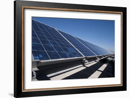 Solar Panels Installed on Top of a Parking Garage-null-Framed Photographic Print