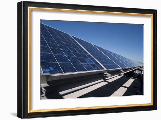 Solar Panels Installed on Top of a Parking Garage-null-Framed Photographic Print