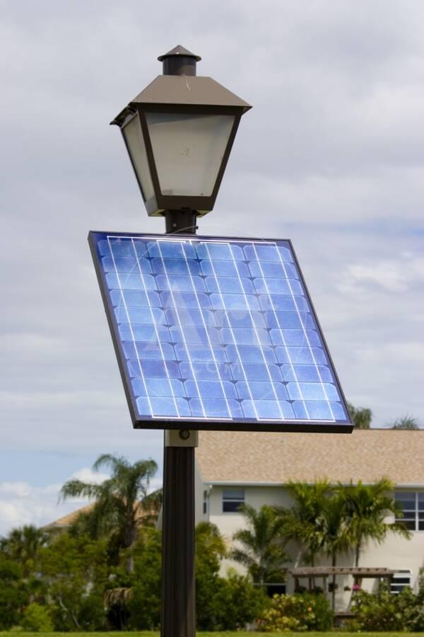 Solar Powered Street Lamp In Florida Usa Photographic Print By Solar Powered Street Lamp In Florida Usa By Mark Williamson