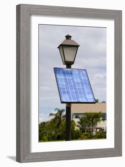 Solar Powered Street Lamp In Florida USA.-Mark Williamson-Framed Photographic Print