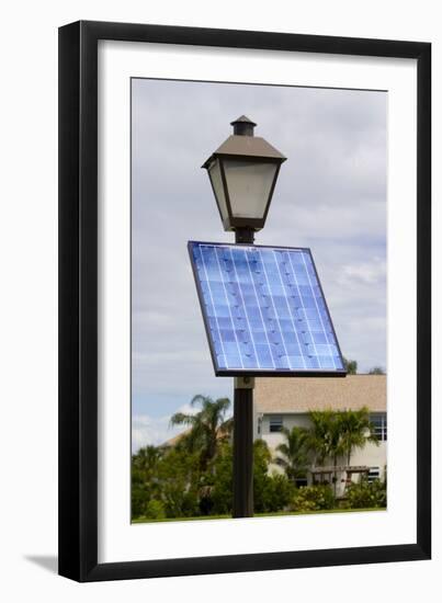 Solar Powered Street Lamp In Florida USA.-Mark Williamson-Framed Photographic Print