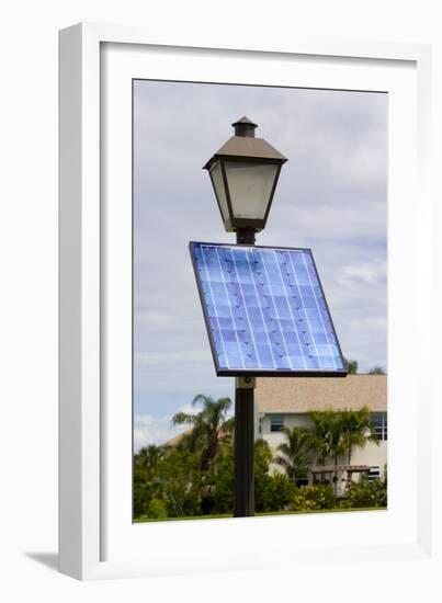 Solar Powered Street Lamp In Florida USA.-Mark Williamson-Framed Photographic Print