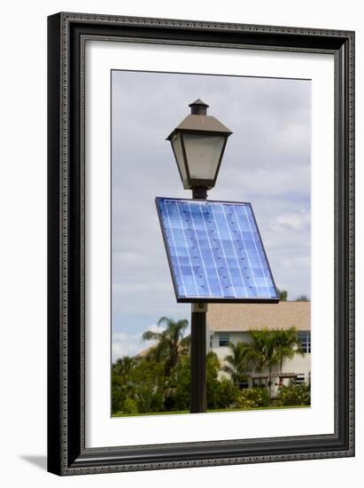 Solar Powered Street Lamp In Florida USA.-Mark Williamson-Framed Photographic Print