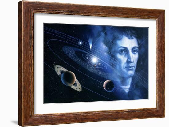 Solar System And Nicolaus Copernicus-Detlev Van Ravenswaay-Framed Photographic Print