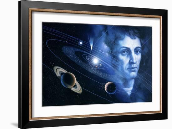 Solar System And Nicolaus Copernicus-Detlev Van Ravenswaay-Framed Photographic Print