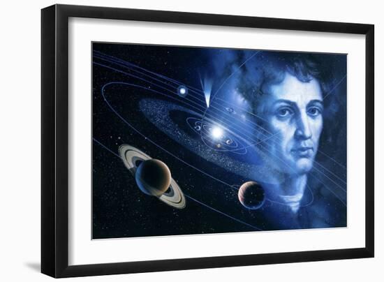 Solar System And Nicolaus Copernicus-Detlev Van Ravenswaay-Framed Photographic Print