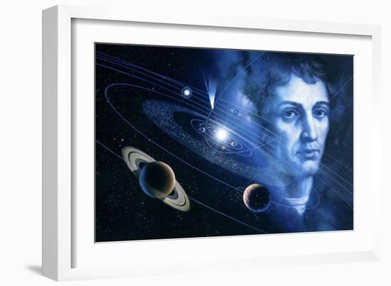 Solar System And Nicolaus Copernicus-Detlev Van Ravenswaay-Framed Photographic Print