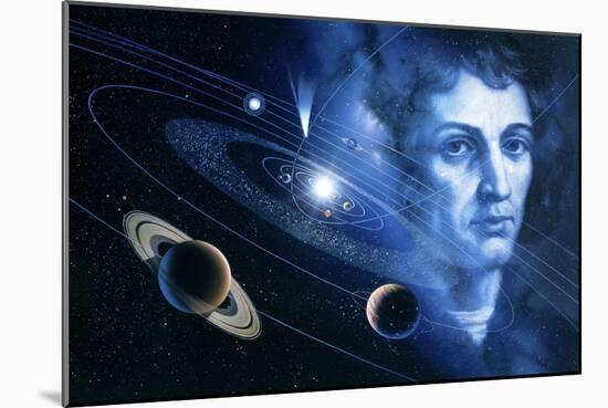 Solar System And Nicolaus Copernicus-Detlev Van Ravenswaay-Mounted Photographic Print