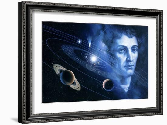 Solar System And Nicolaus Copernicus-Detlev Van Ravenswaay-Framed Photographic Print