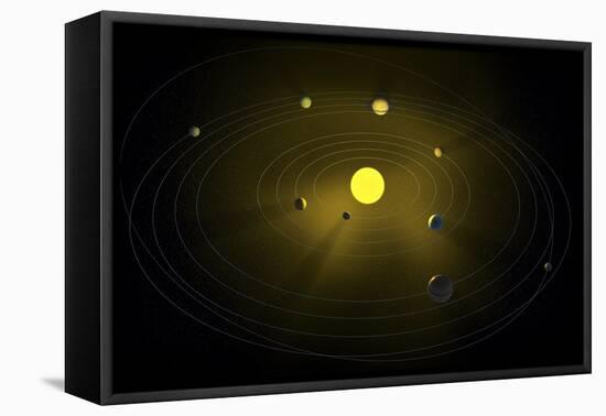 Solar System, Artwork-null-Framed Premier Image Canvas
