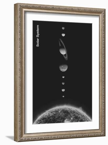 Solar System - Minimal, 2023 (Digital)-Florent Bodart-Framed Giclee Print