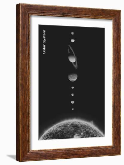 Solar System - Minimal, 2023 (Digital)-Florent Bodart-Framed Giclee Print