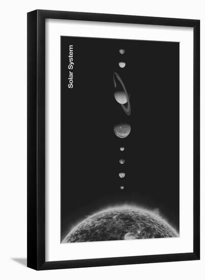 Solar System - Minimal, 2023 (Digital)-Florent Bodart-Framed Giclee Print