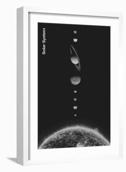 Solar System - Minimal, 2023 (Digital)-Florent Bodart-Framed Giclee Print