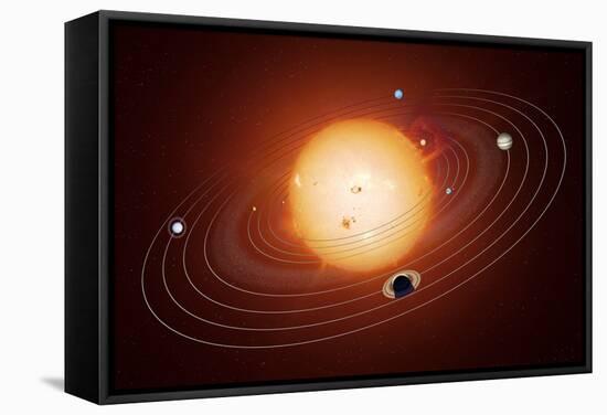 Solar System Orbits, Artwork-Detlev Van Ravenswaay-Framed Premier Image Canvas