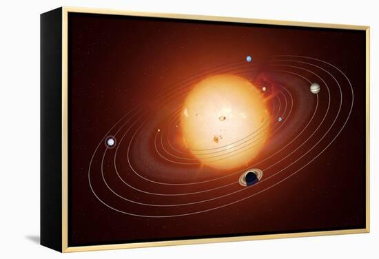 Solar System Orbits, Artwork-Detlev Van Ravenswaay-Framed Premier Image Canvas