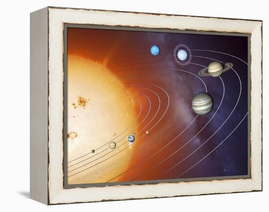 Solar System Orbits, Artwork-Detlev Van Ravenswaay-Framed Premier Image Canvas