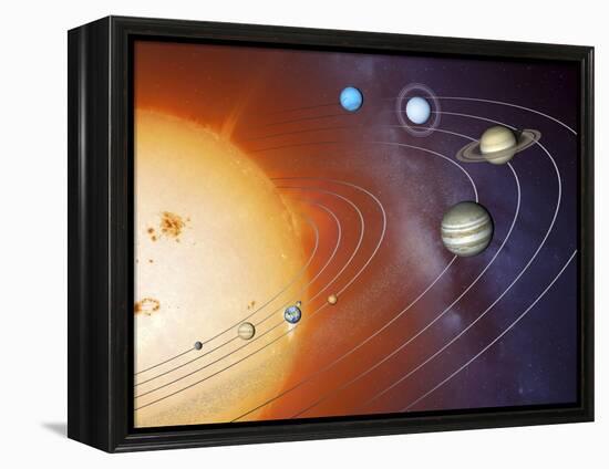 Solar System Orbits, Artwork-Detlev Van Ravenswaay-Framed Premier Image Canvas