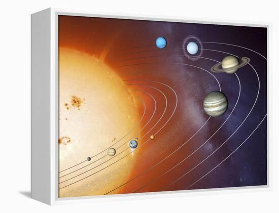 Solar System Orbits, Artwork-Detlev Van Ravenswaay-Framed Premier Image Canvas