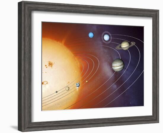 Solar System Orbits, Artwork-Detlev Van Ravenswaay-Framed Photographic Print