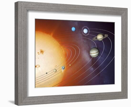 Solar System Orbits, Artwork-Detlev Van Ravenswaay-Framed Photographic Print