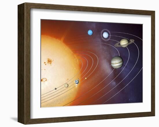 Solar System Orbits, Artwork-Detlev Van Ravenswaay-Framed Photographic Print